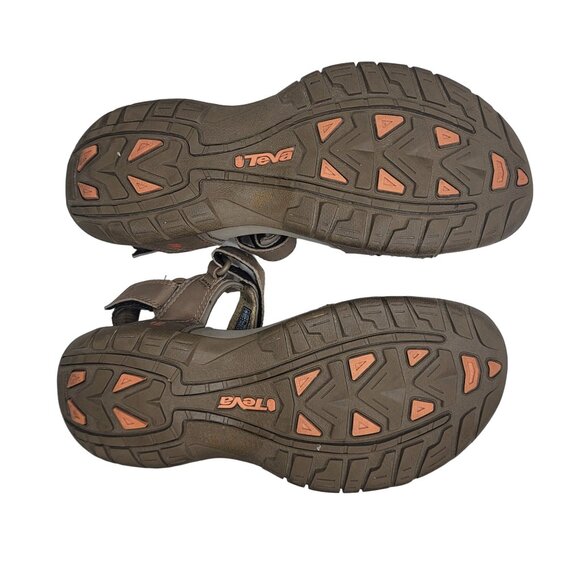 Teva Brown Strappy water hiking Outdoor Sandals adjustable straps Size 8 - Picture 4 of 9